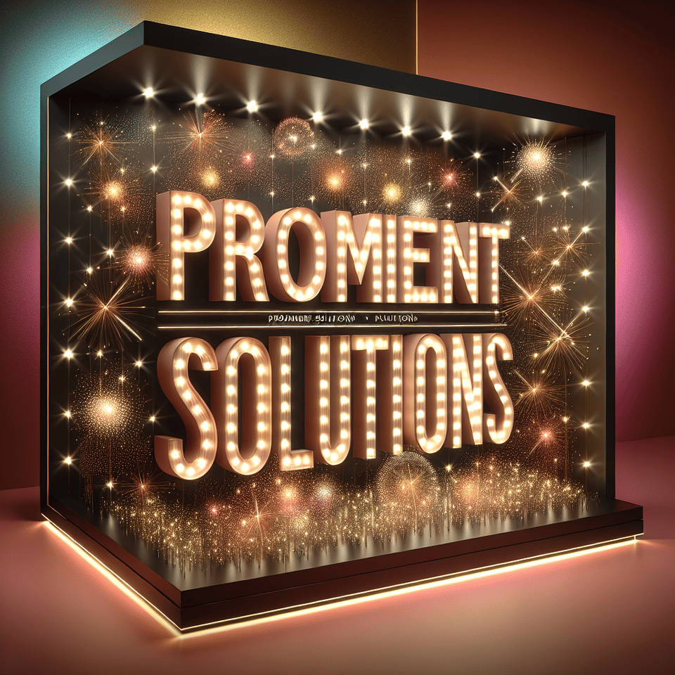 prominent solutions in 3d lights, poster text effect image