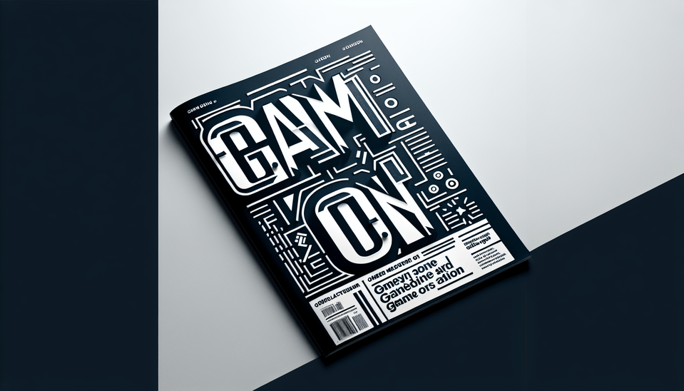 write game on as a magazine title, typography text effect image