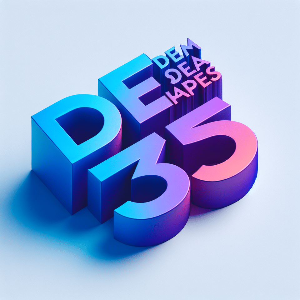 text DREAMSHAPES 3D blue purple gradient text effect on white background text effect image
