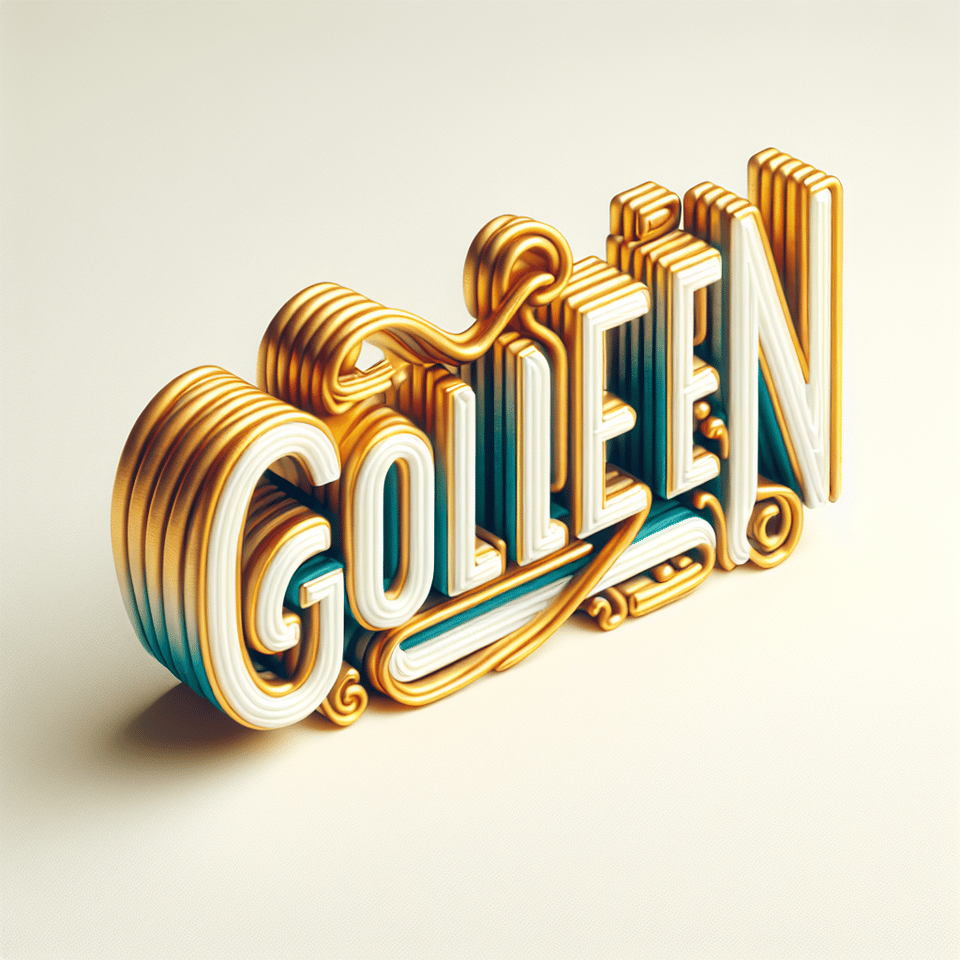 text GOLDEN beautiful watercolor lettering on white background, cinematic, illustration, 3d render, typography, photo, poster text effect image