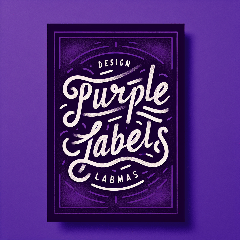purple background and write purple labels in midlle i unique way, poster text effect image