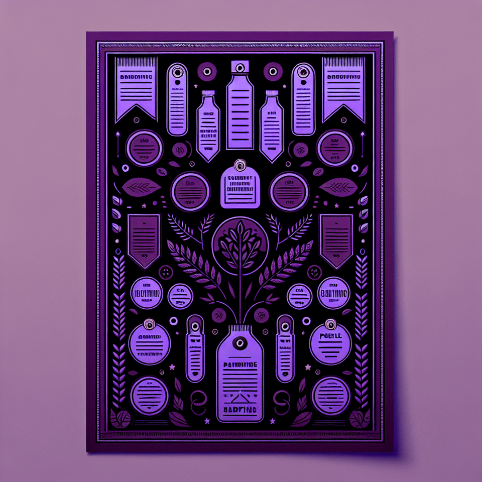 purple background and write purple labels in midlle inunique way, poster text effect image
