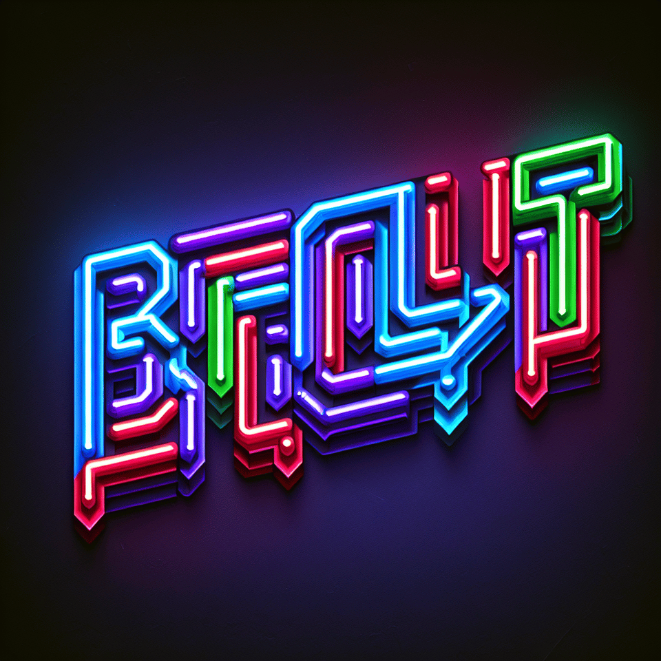 BREAKOUT WRITTEN IN A GAMING FONT NEON THEME text effect image
