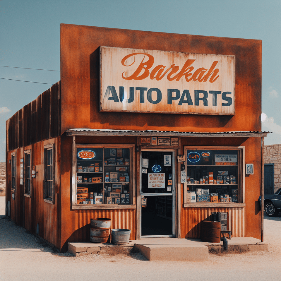 BARKAH AUTO PARTS text effect image