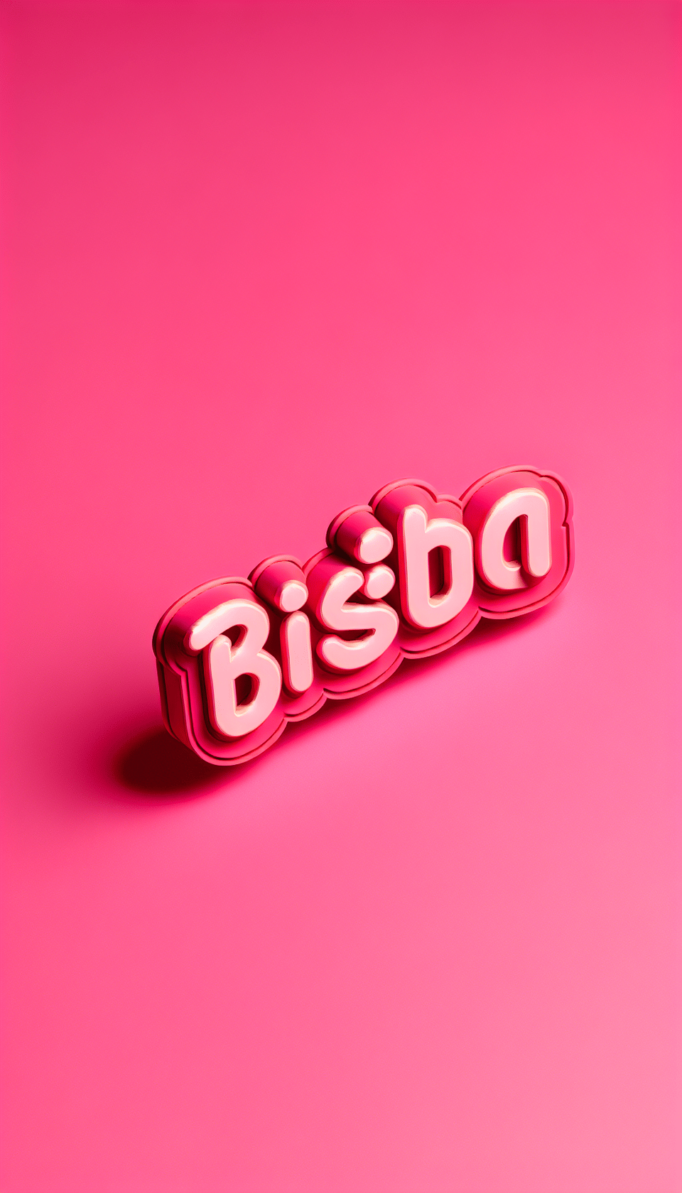 pixar style text BIDISHA font, on pink background text effect image