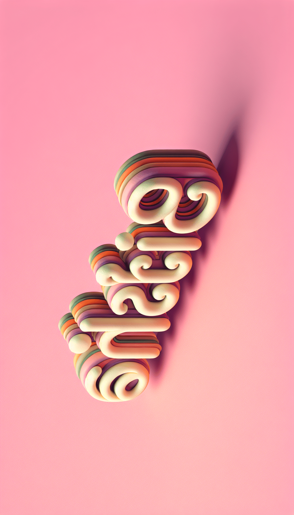 pixar style text BIDISHA font, on pink background text effect image