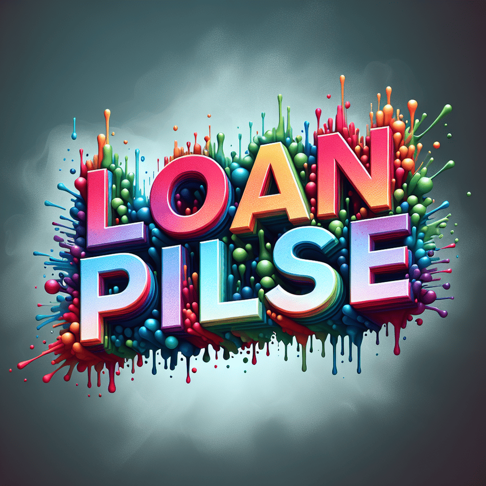 Text loan pulse colorful splash 3d text and smoky transparent background, Realistic detailed view. text effect image