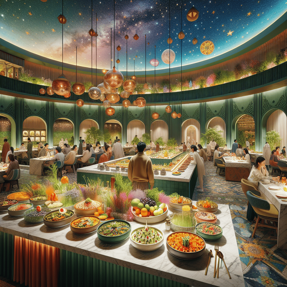 veg restaurant rainbow at hotel galaxy text effect image