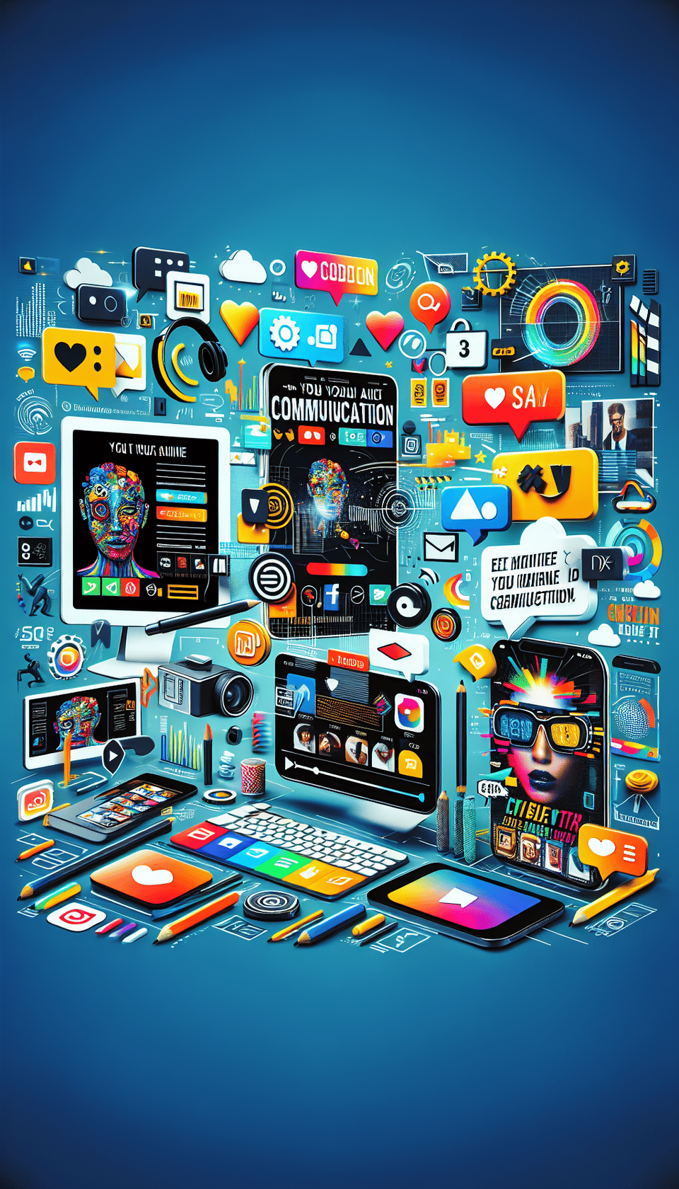 Advertising, Social Media, Digital, Video, Media, illustration, 3d render, typography, graffiti text effect image