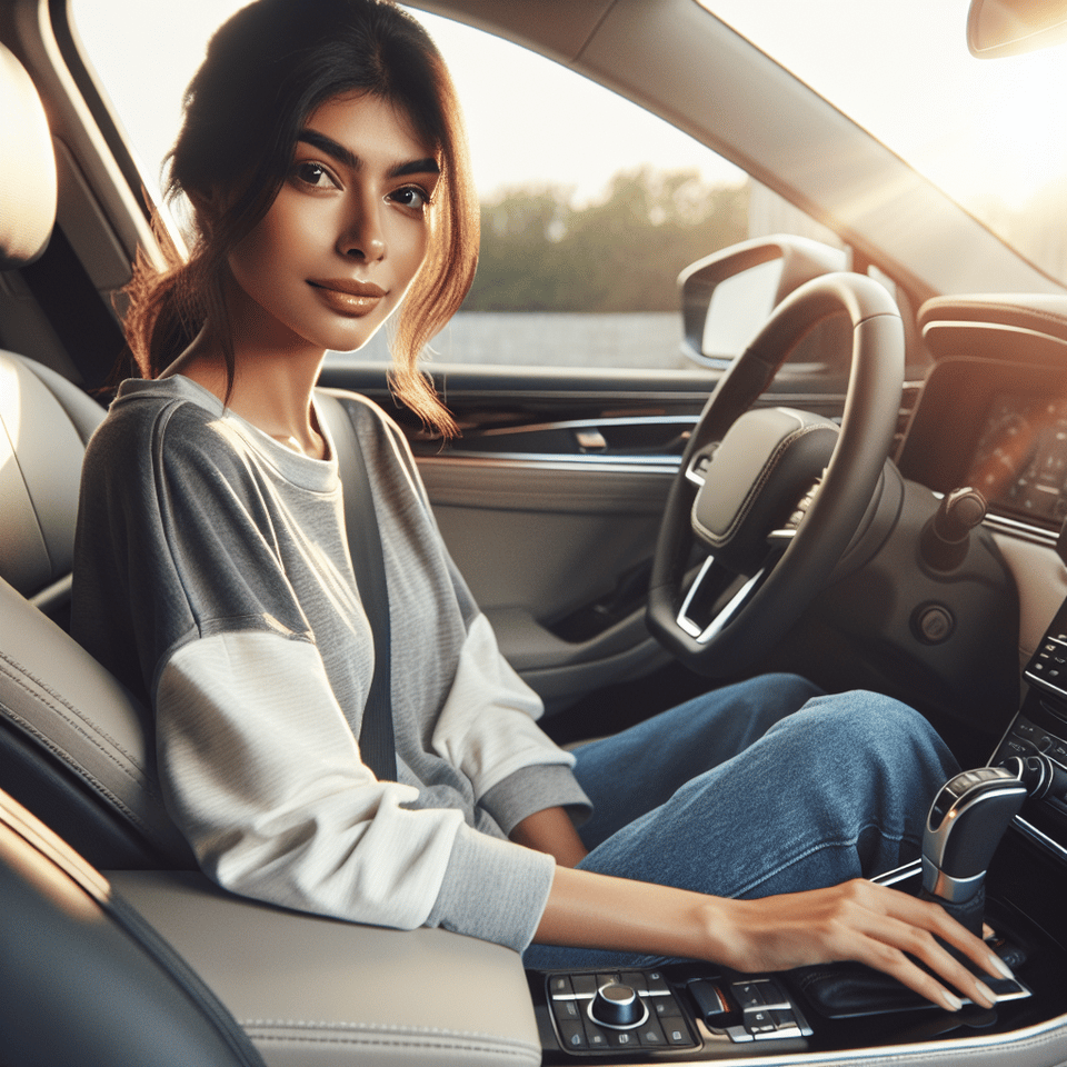A hoty girl in car siting text effect image
