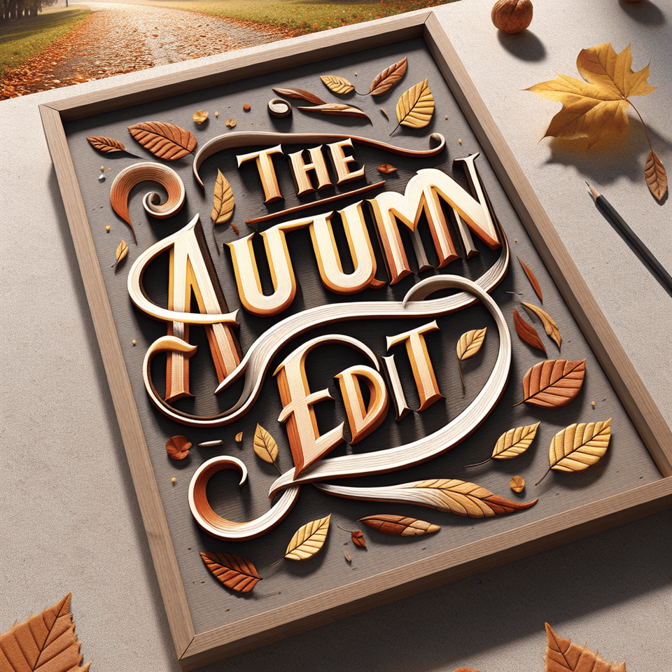 The Autumn Edit, typography text effect image