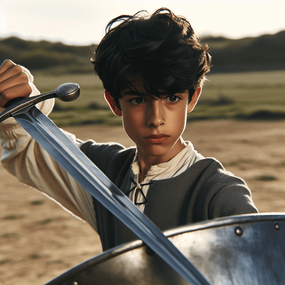 boy with sword and shield text effect image