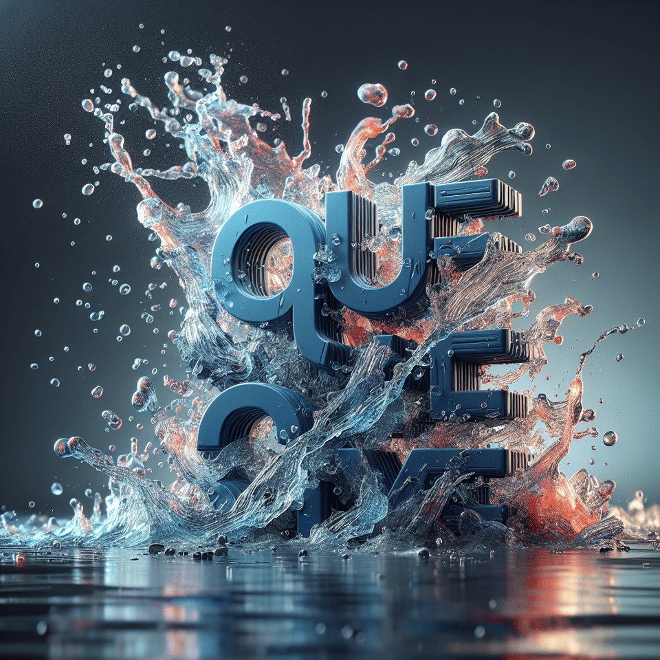 water splash, typography text effect image
