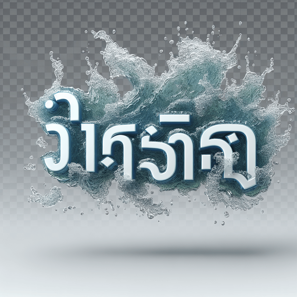 Text สาดความคุ้ม water splash 3d text and png background text effect image