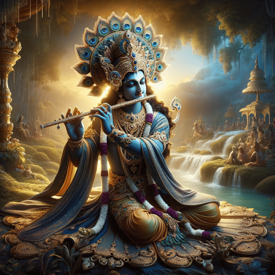 LORD KRISHNA, cinematic text effect image