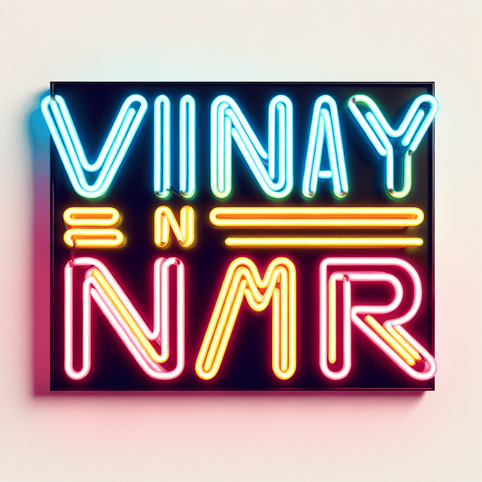 text VINAY NMR colorful neon text effect on white background text effect image