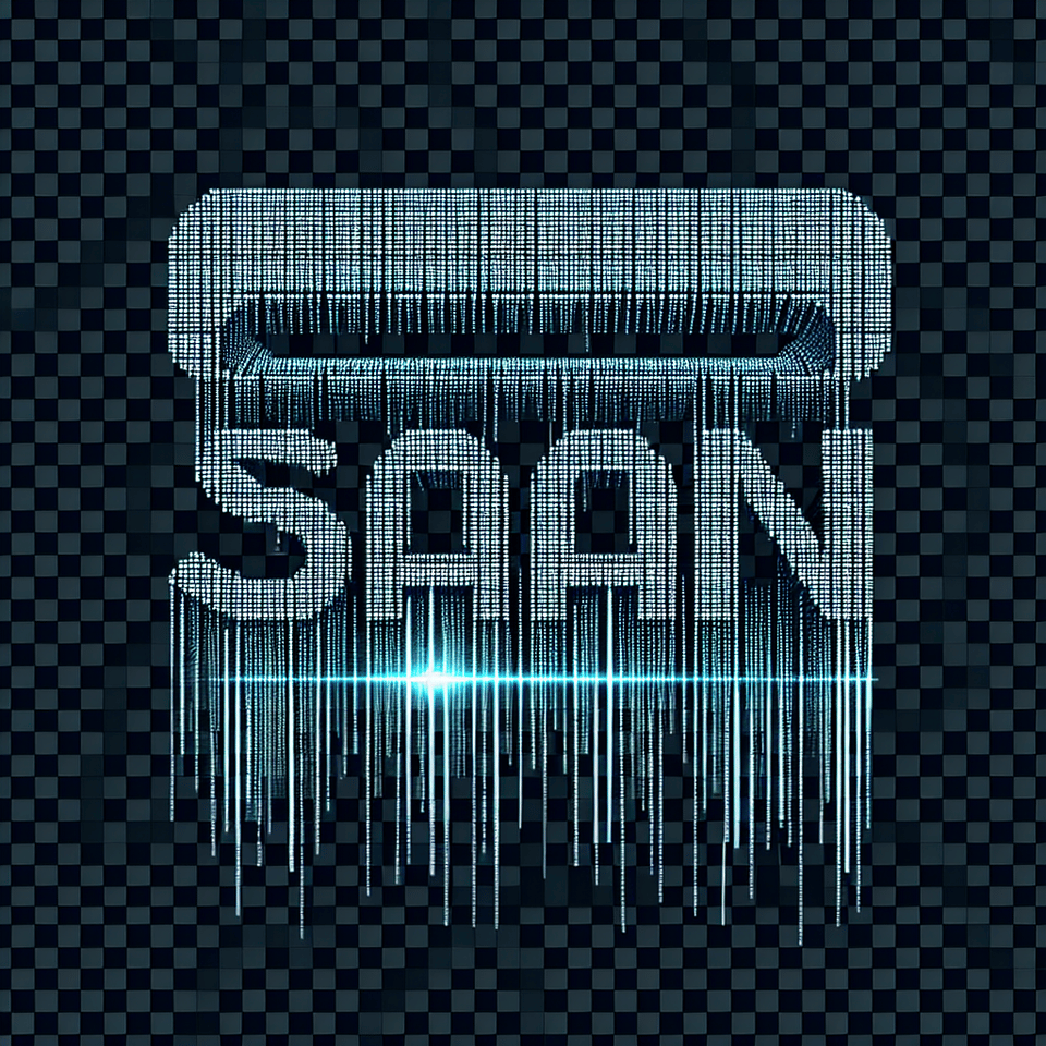 text scan made of horizontal lines and shining with blue like a scanner lamp, transparent background text effect image