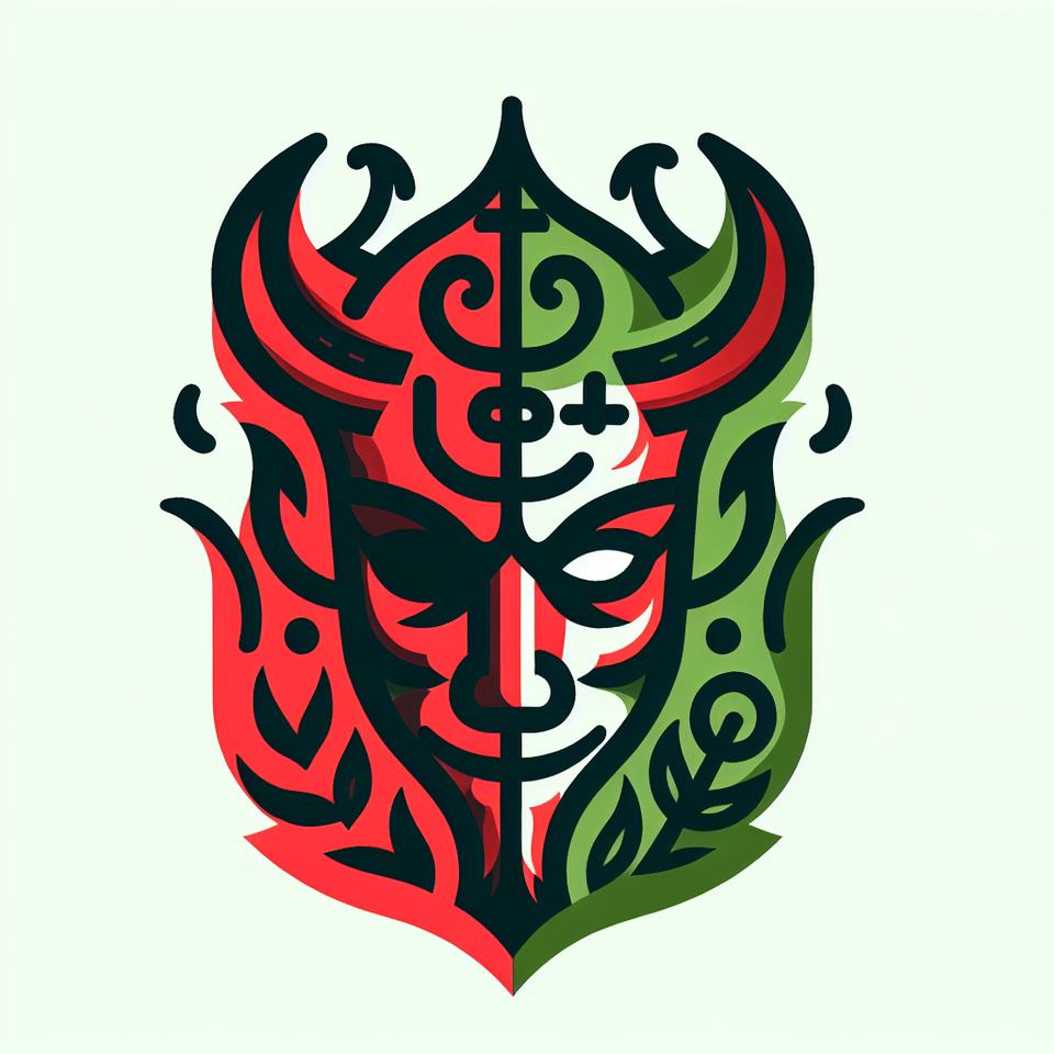 TradeAsur word with devil theme in red and green color text effect image