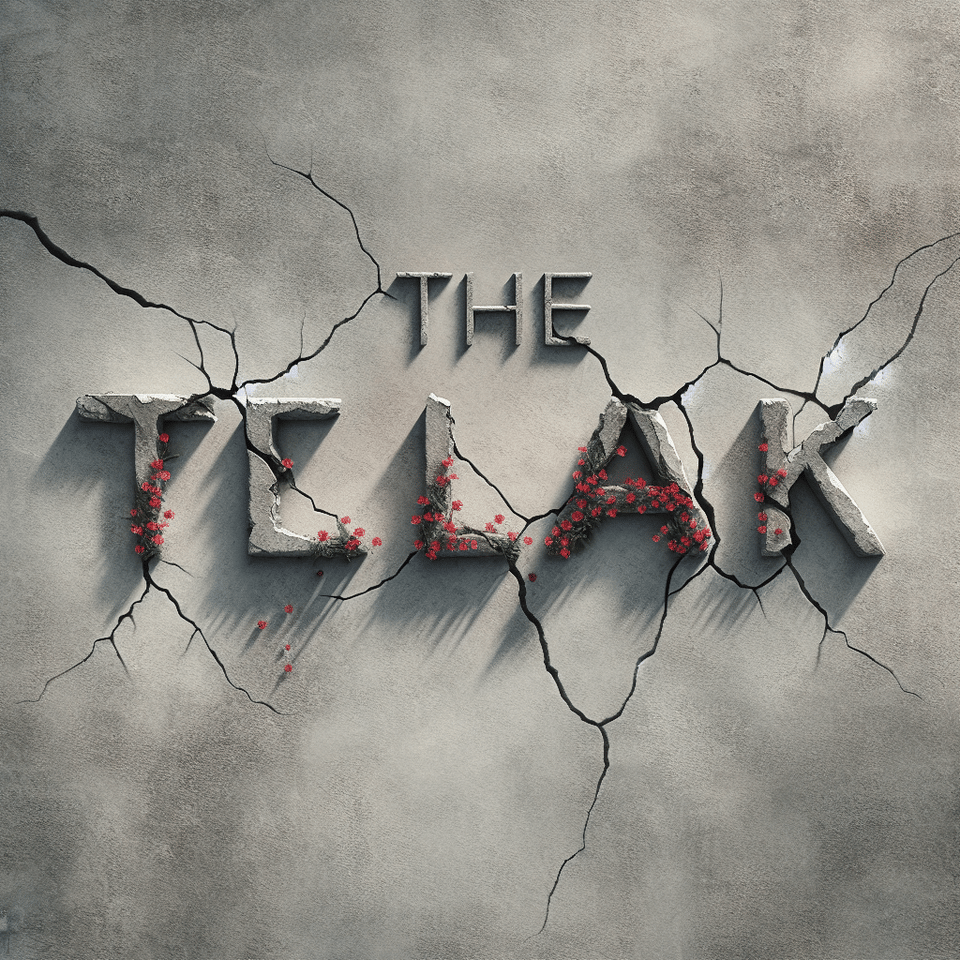 The Last Talk cracked cemented concrete font with a tiny red flower at the end. text effect image
