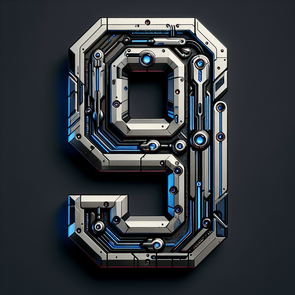 numbers 0 through 9 in the style of the robocop rogue city logo text effect image