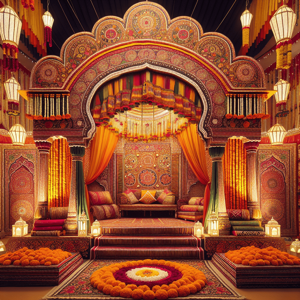 rajasthani traditional wedding stage text effect image