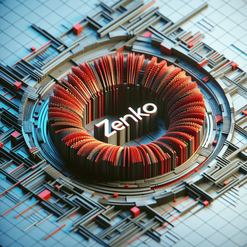 Zenko text, 3d render text effect image