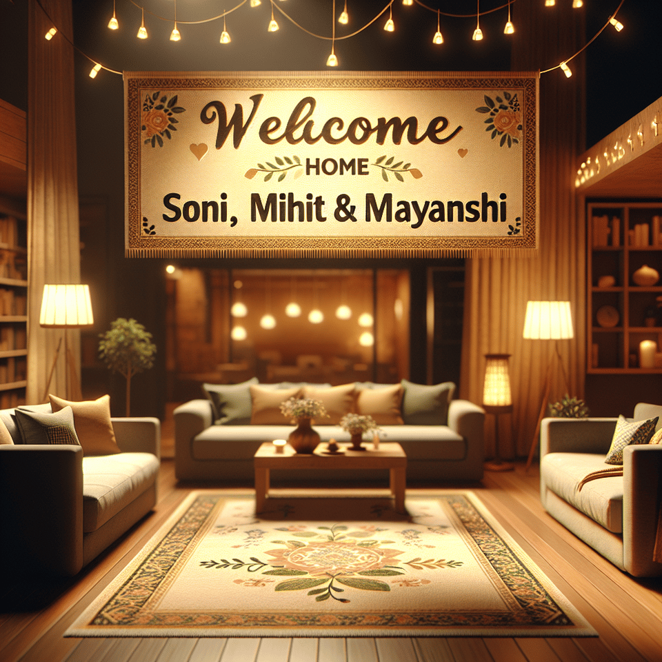 Welcome Home Soni, Mihit & Mayanshi text effect image