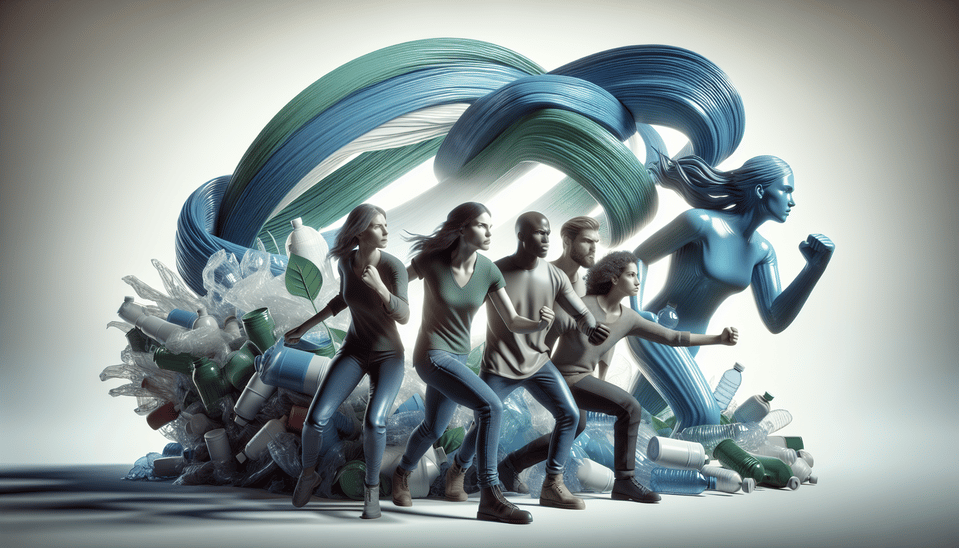 Eco warriors unite against plastic! - Calling on individuals to come together to combat the negative impact of plastic on the planet, 3d render text effect image