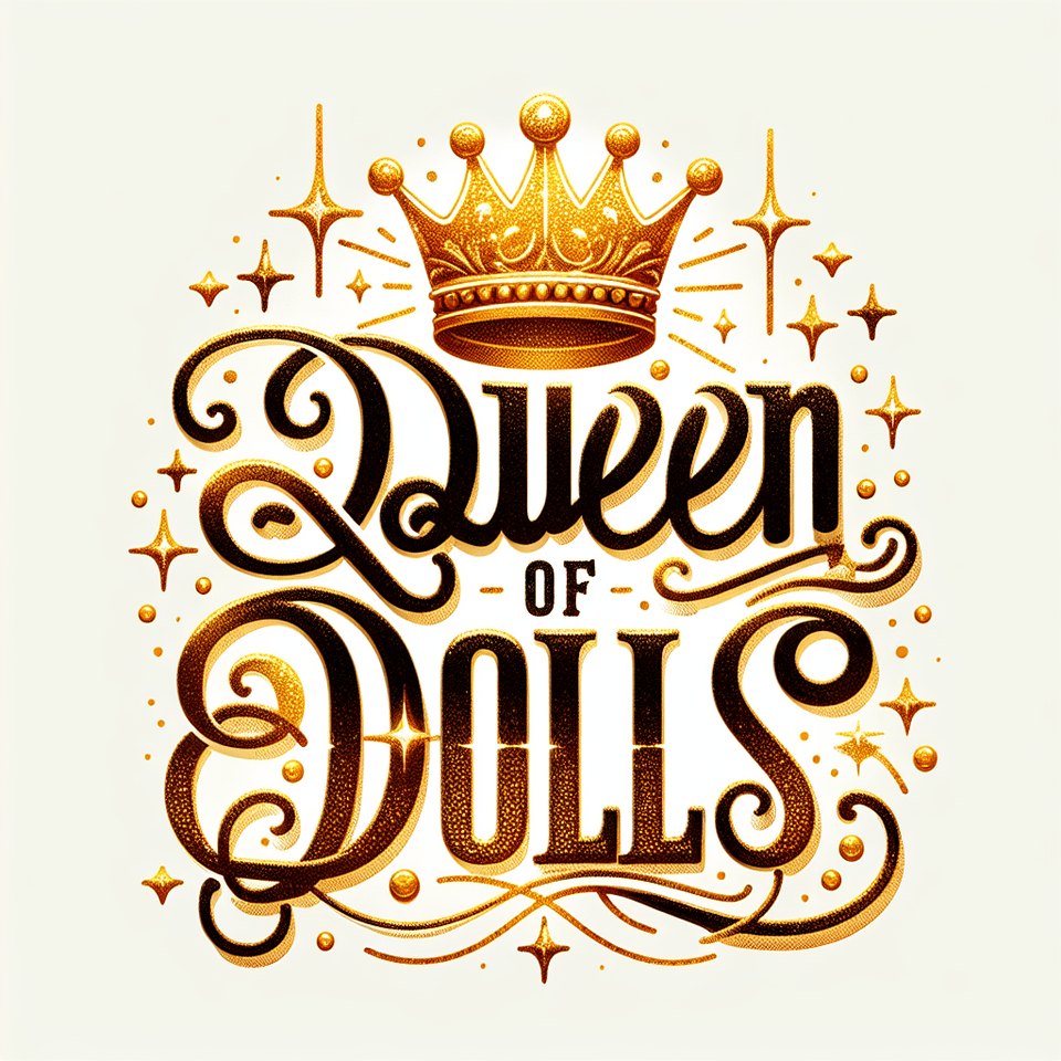 text Barbie queen golden sparkles text effect banner on white background text effect image
