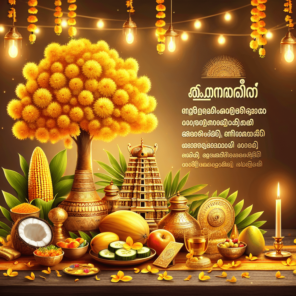 Vishu ashamsakal in malayalam text effect image