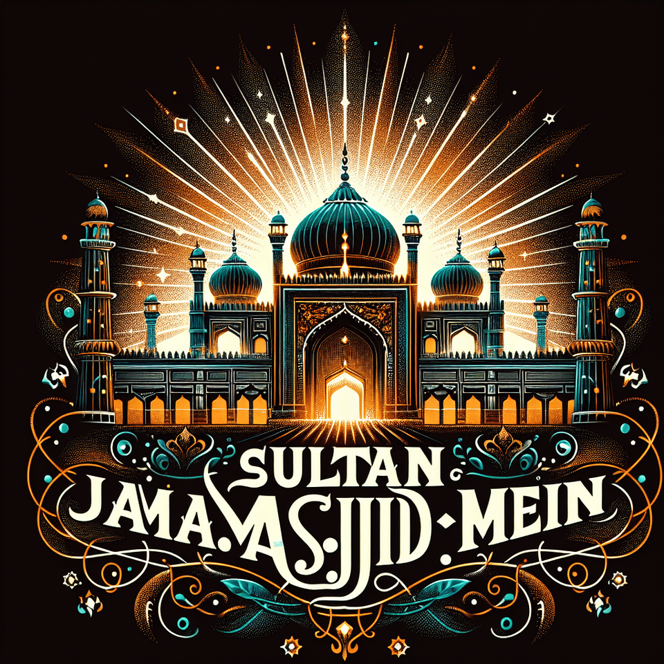 the word 'sultan Jama Masjid Mein' with glowing effect text effect image