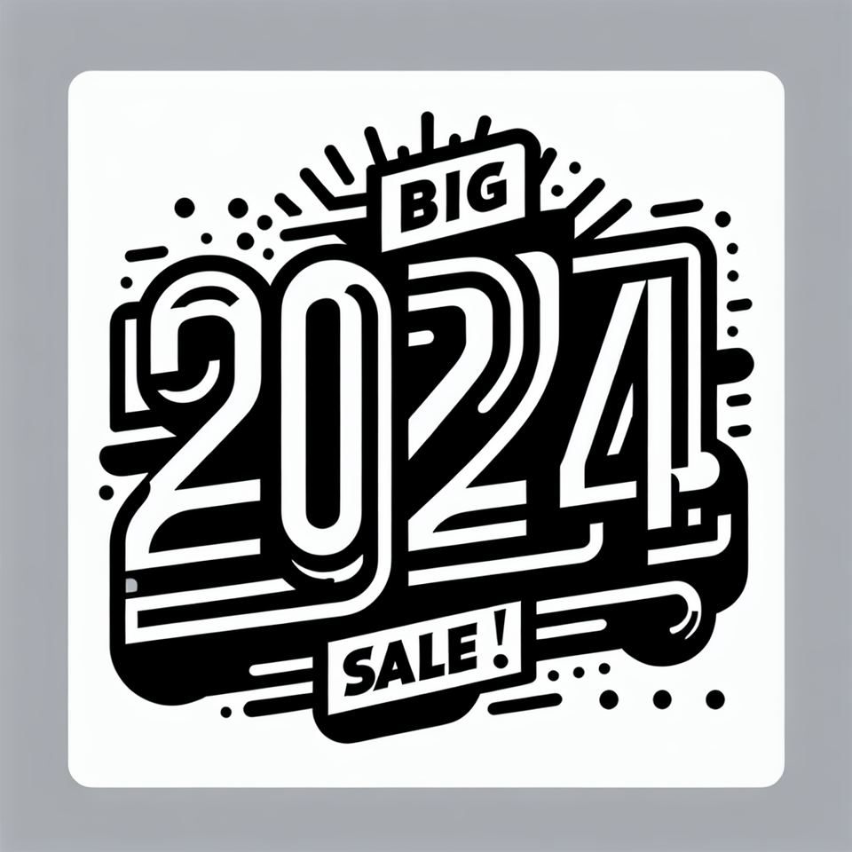text 2024 big sale text effect on white background text effect image