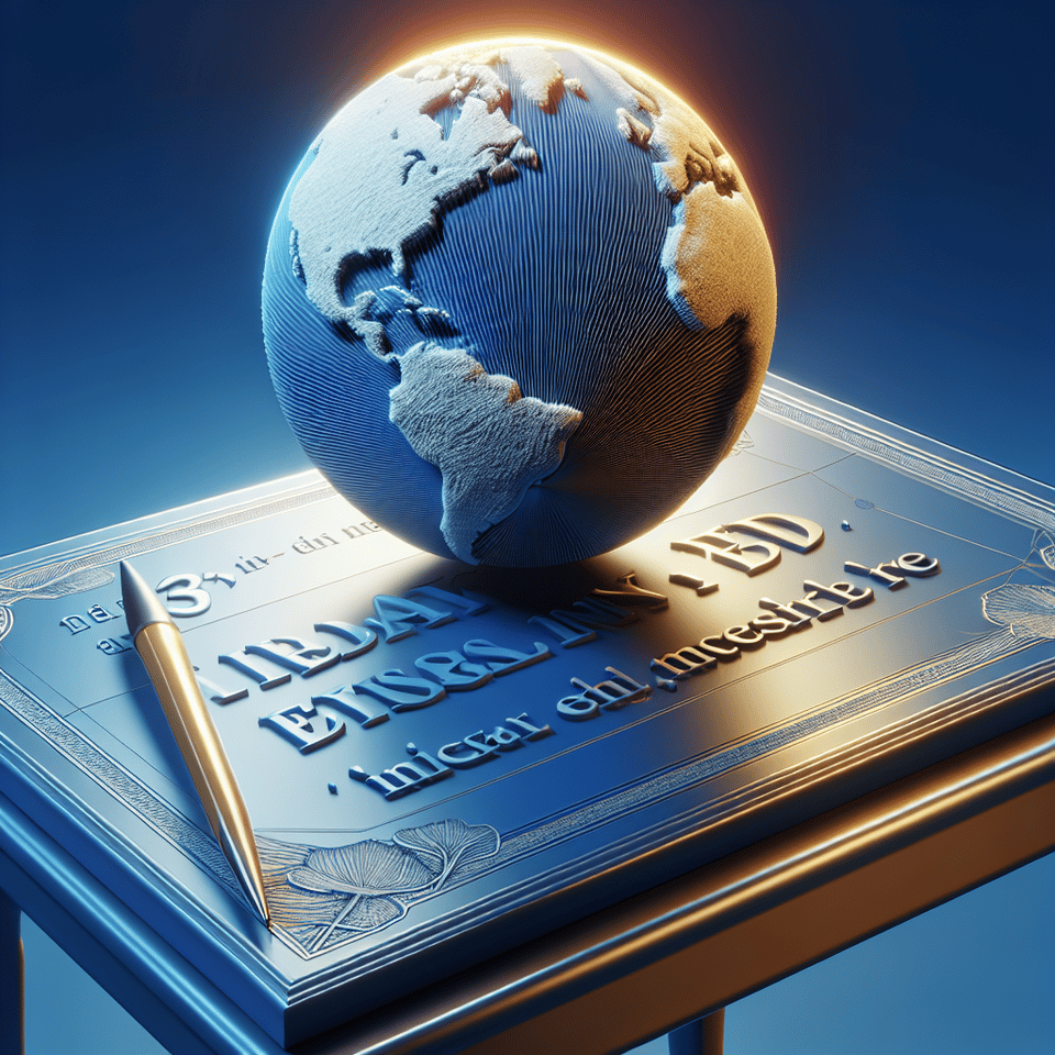 english day in 3d written on a table a earth beside the writtten erthh and blue background text effect image