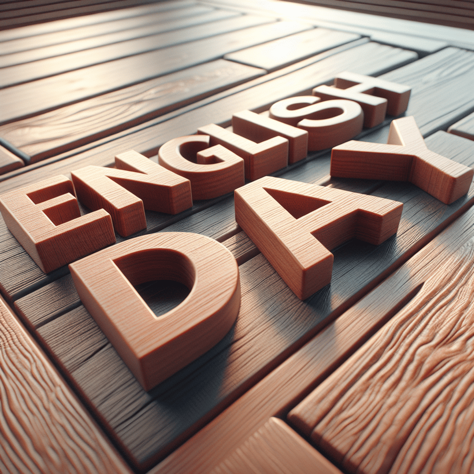 english day in 3d written on a table text effect image