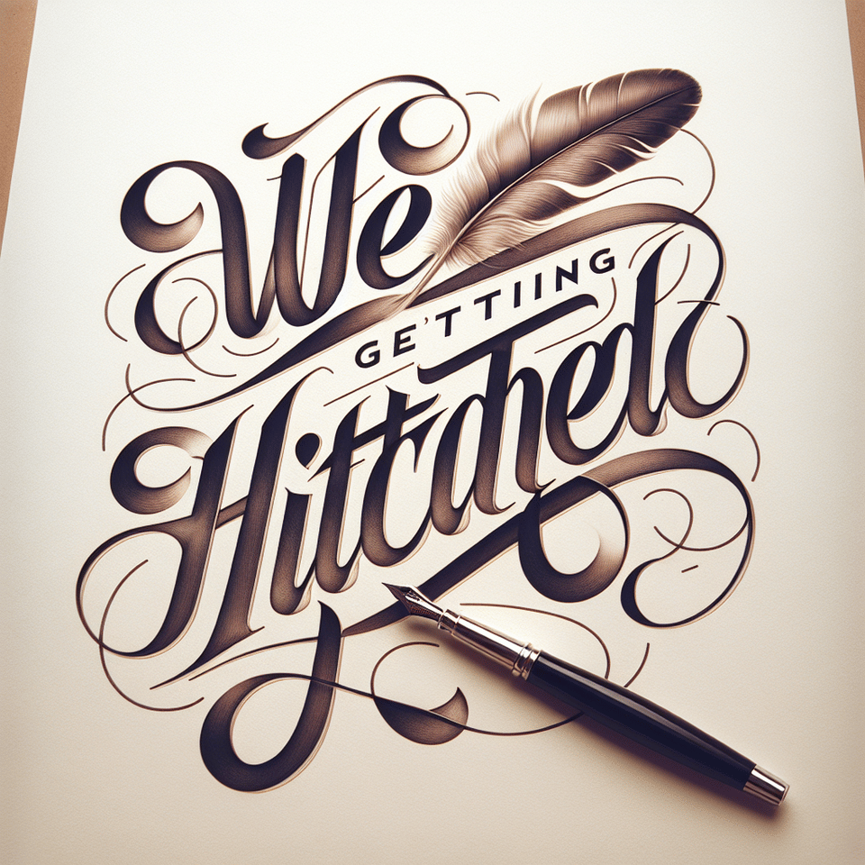 we're getting hitched, typography text effect image