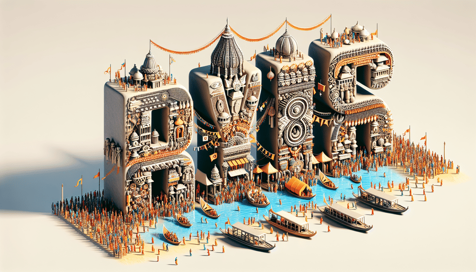 महाकुम्भ, typography, 3d render text effect image