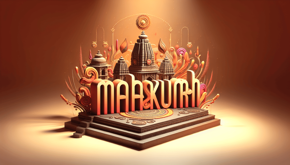 MAHAKUMBH, typography, 3d render text effect image