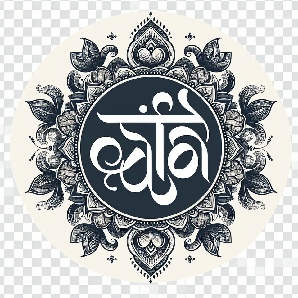 santhali Text ᱥᱱᱚᱠᱮ with Indian ornamental elements around, lean design, transparent background text effect image