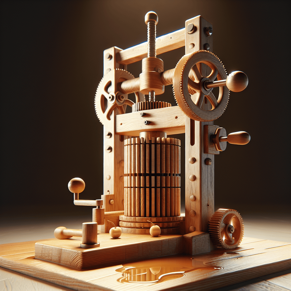 wood press oil, 3d render text effect image
