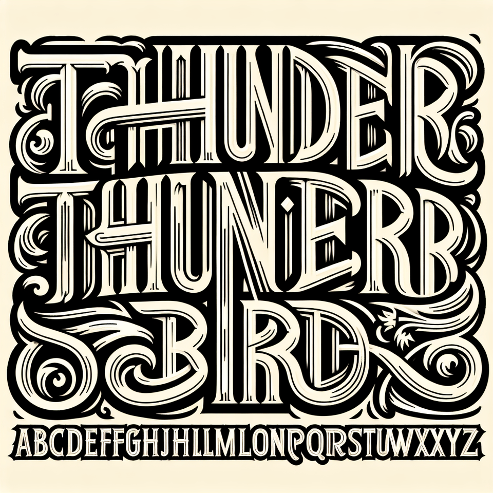 THUNDER BIRD FONT text effect image