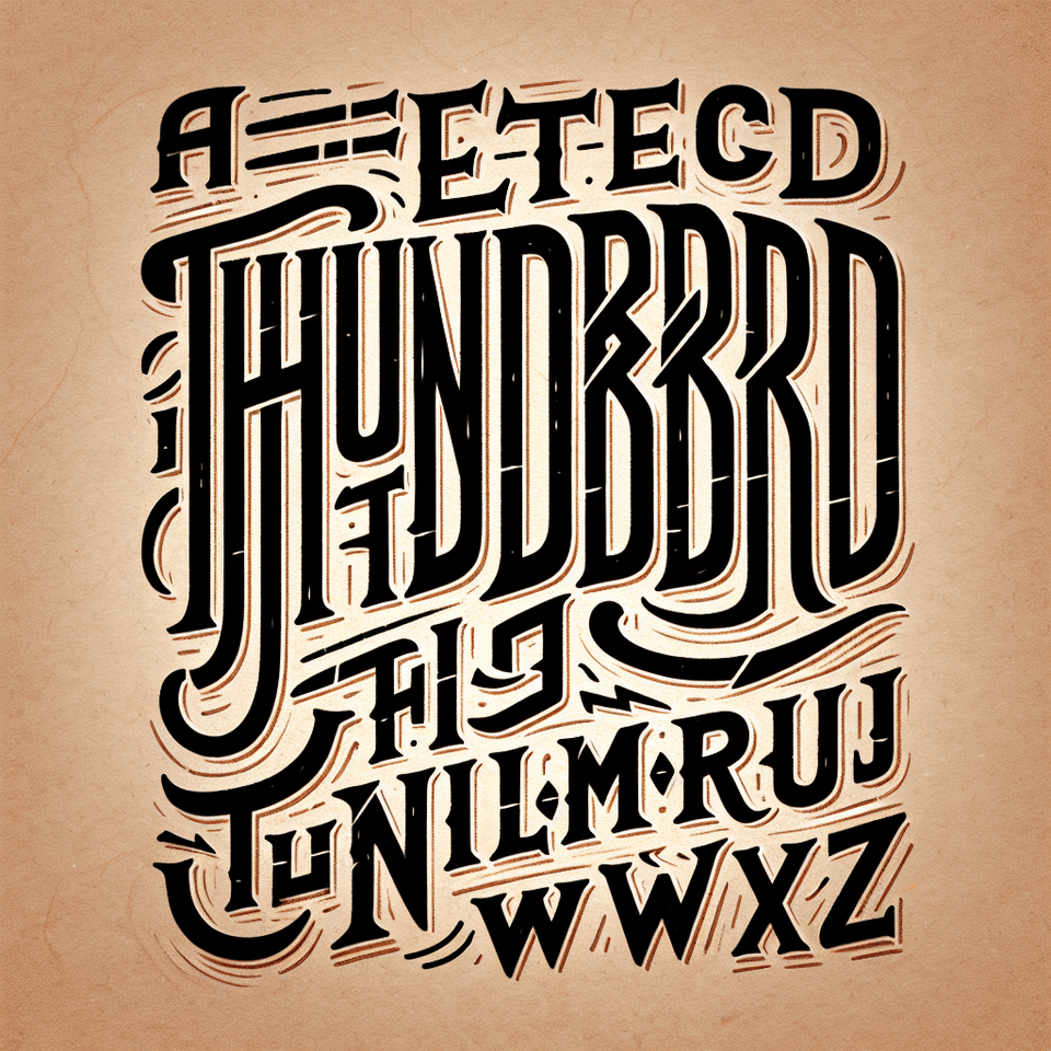THUNDER BIRD FONT text effect image