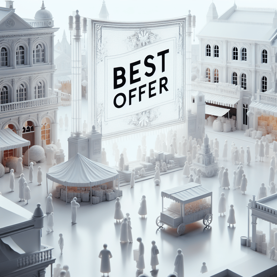 BEST OFFER, 3d rending full white text effect image