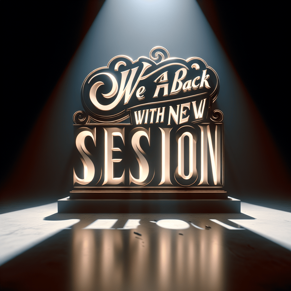 We Are Back with New Session , 3d render, cinematic, illustration text effect image