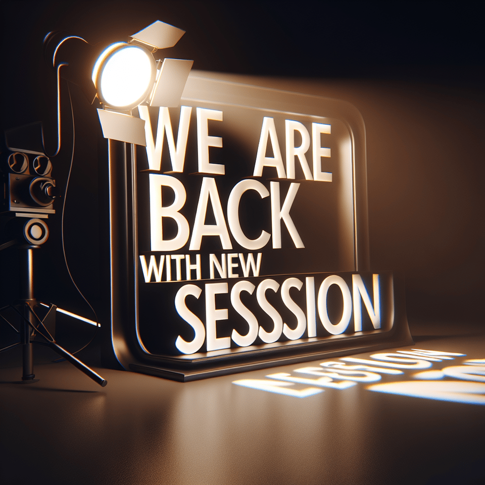 We Are Back with New Session , 3d render, cinematic, typography text effect image