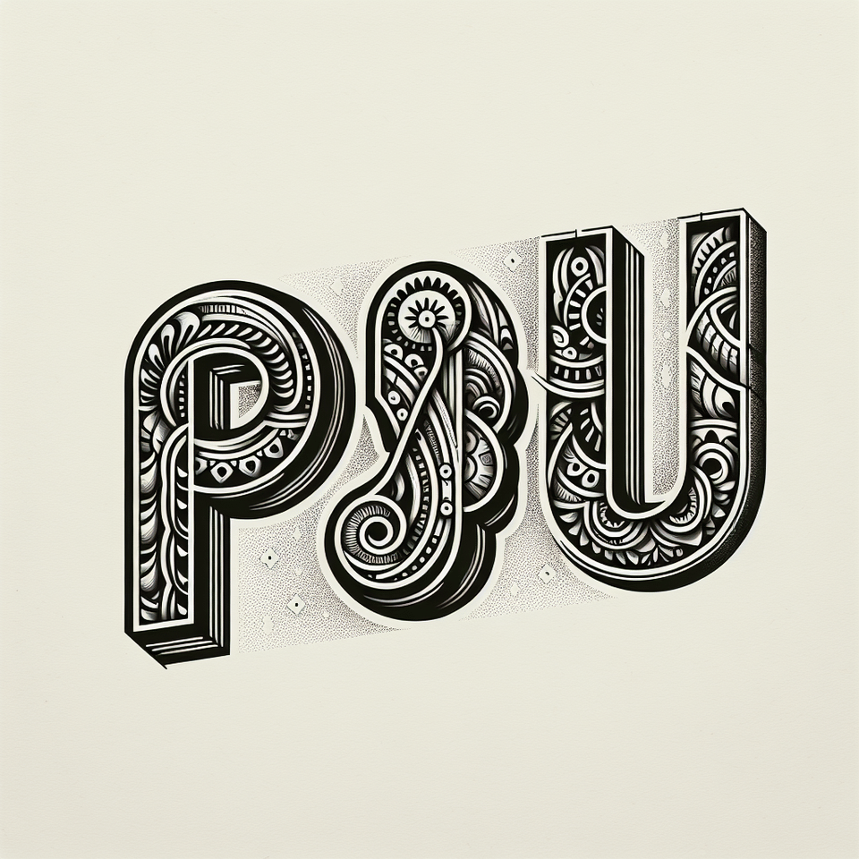 typography on word papu , typography text effect image