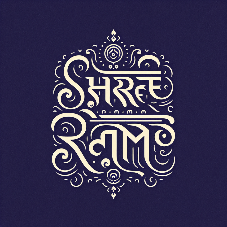 Shree ram, typography text effect image