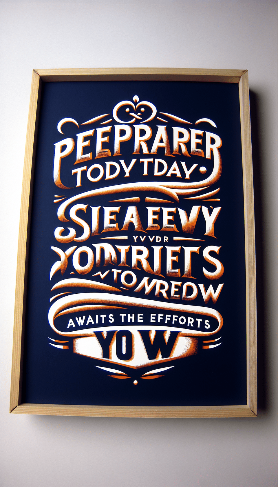 Prepare today with belief in yourself; success tomorrow awaits the efforts you sow., typography text effect image