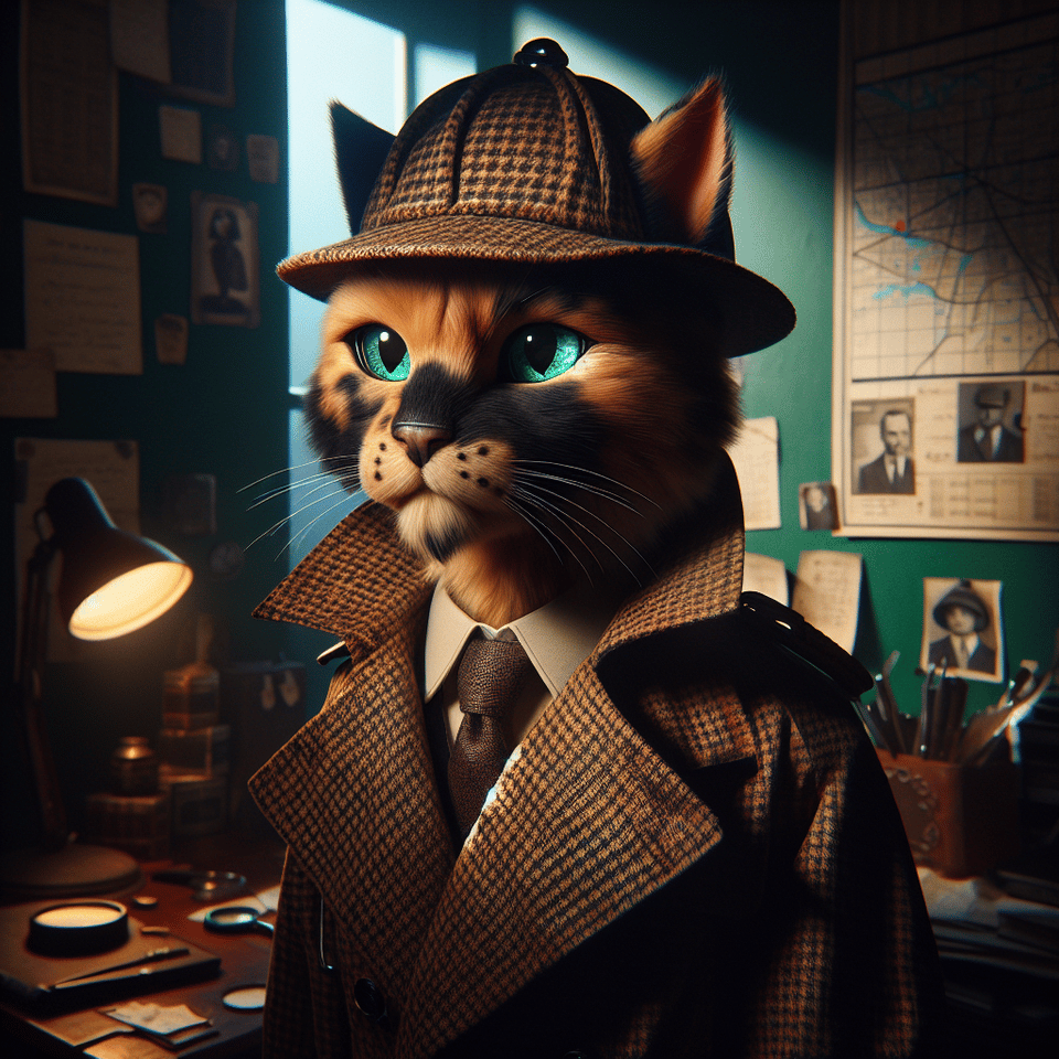 Detective Cat text effect image