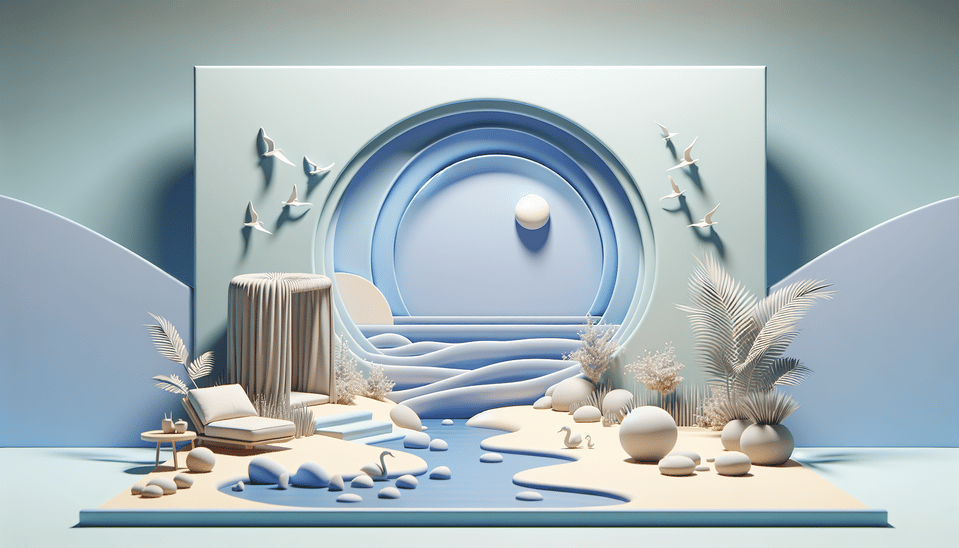Simple and Stress-Free, 3d render text effect image