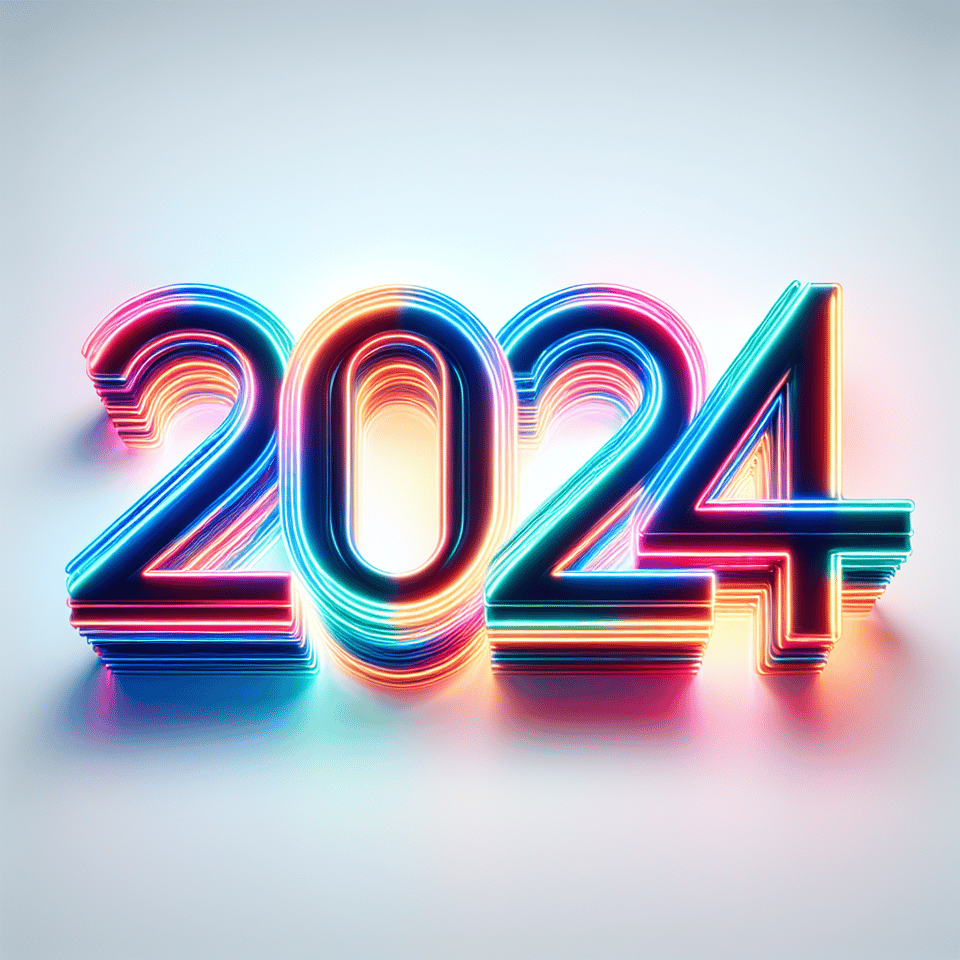 text 2024 colorful neon text effect on white background text effect image